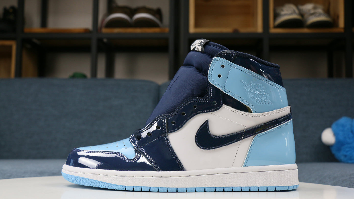 AJ1 HIGH PATENT OBSIDIAN SNEAKER