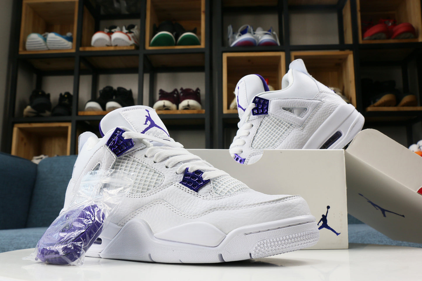 AJ4 Metallic Purple Sneaker
